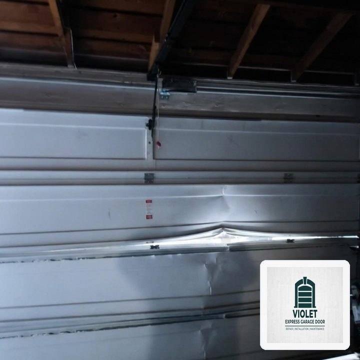 Violet Express Garage Door in SeaTac, WA: Heavy-Duty Steel Section Strut & 11-Gauge Hinge Reinforcement - SeaTac, WA